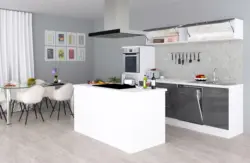 Inselküche in Grau mit E-Geräten 'Premium'