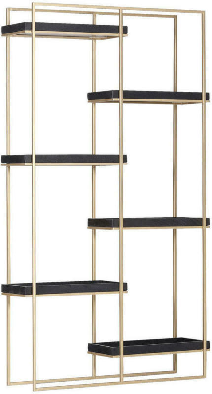Regal 110/190/30 cm Schwarz, Goldfarben