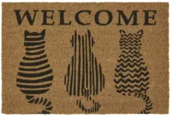 Fußmatte Welcome Cats in Braun ca.40x60cm